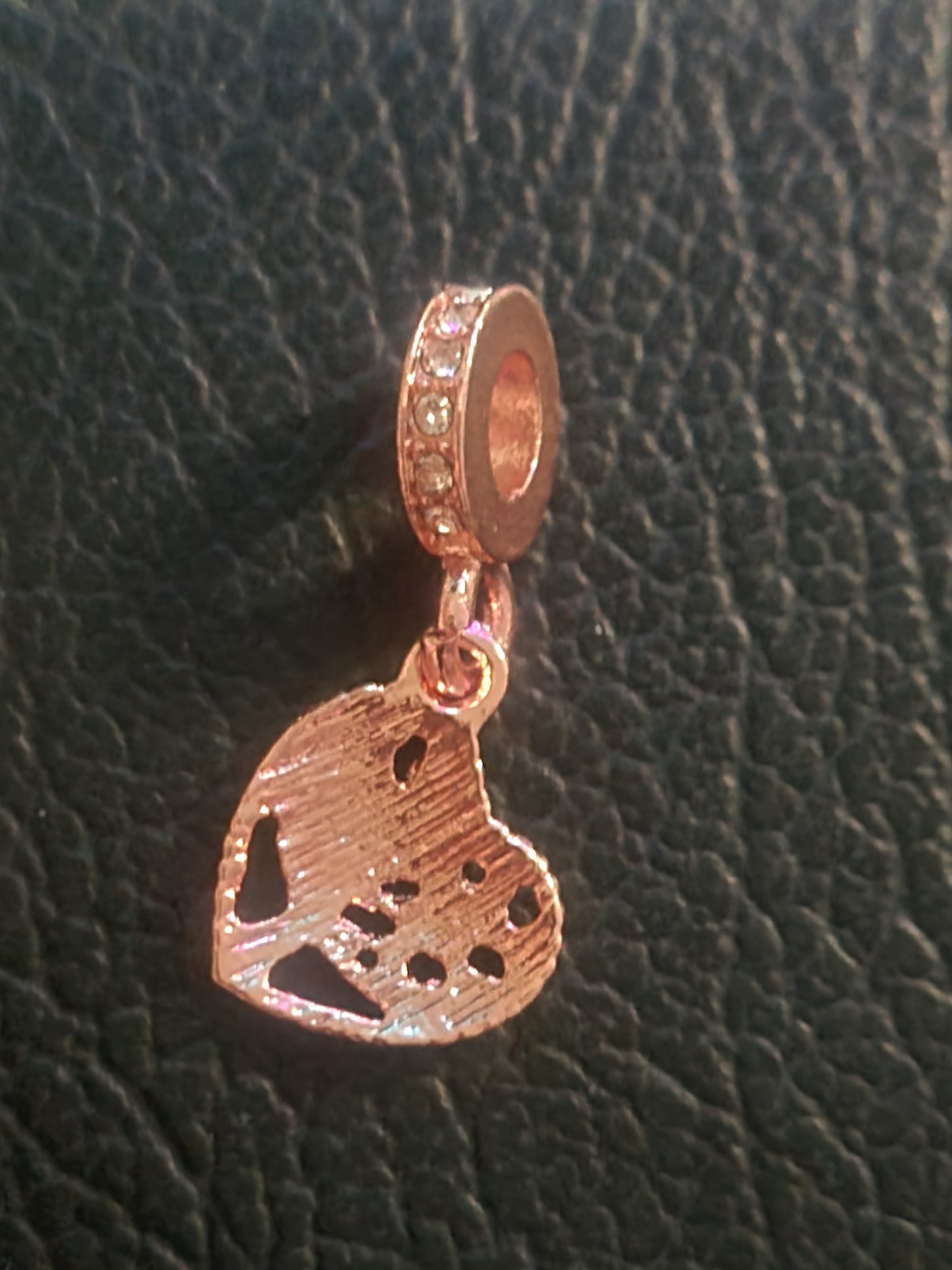 Rose gold family tree charm