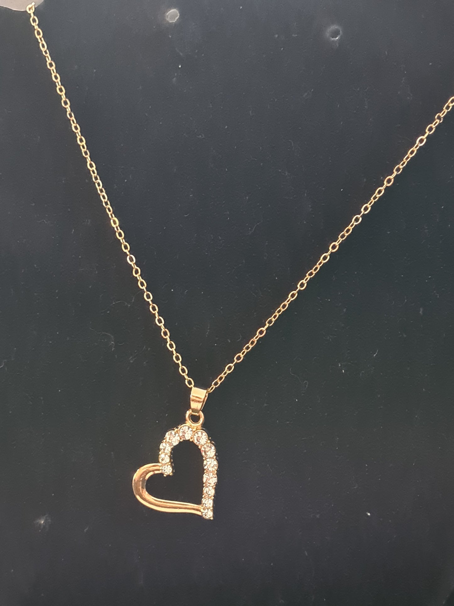 Half rhinestone heart