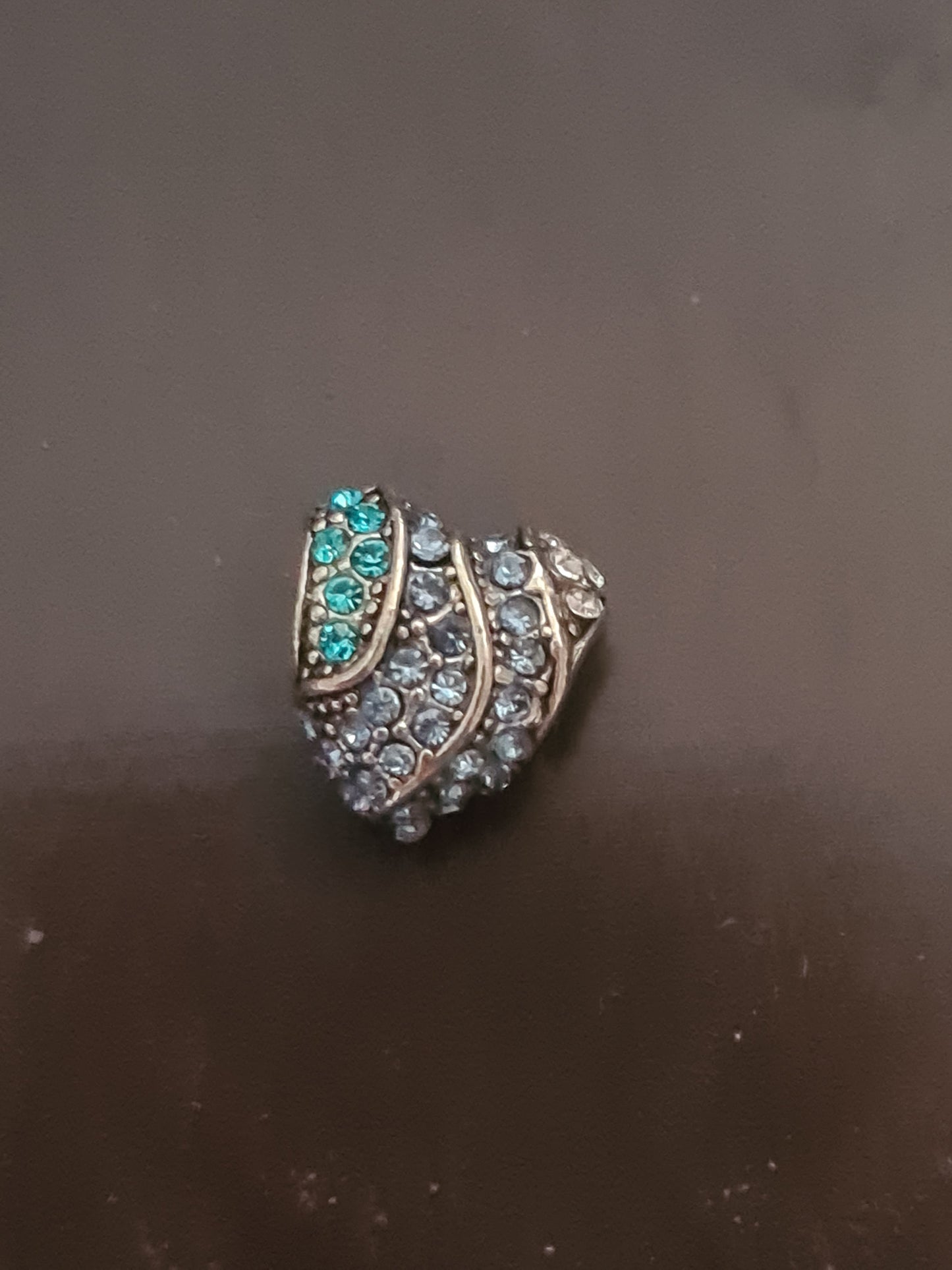 Blue gem heart charm