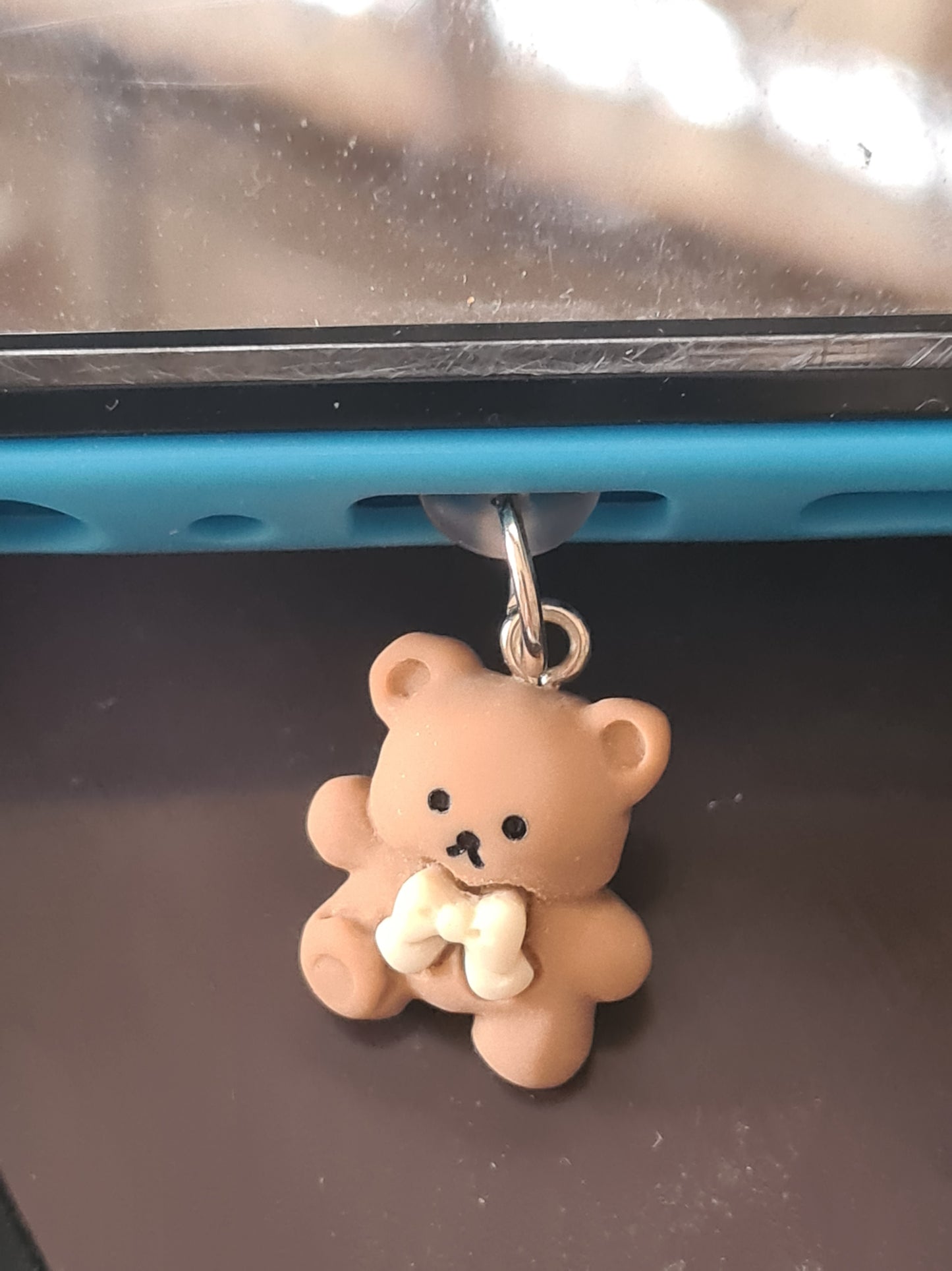 Teddy bear phone charm