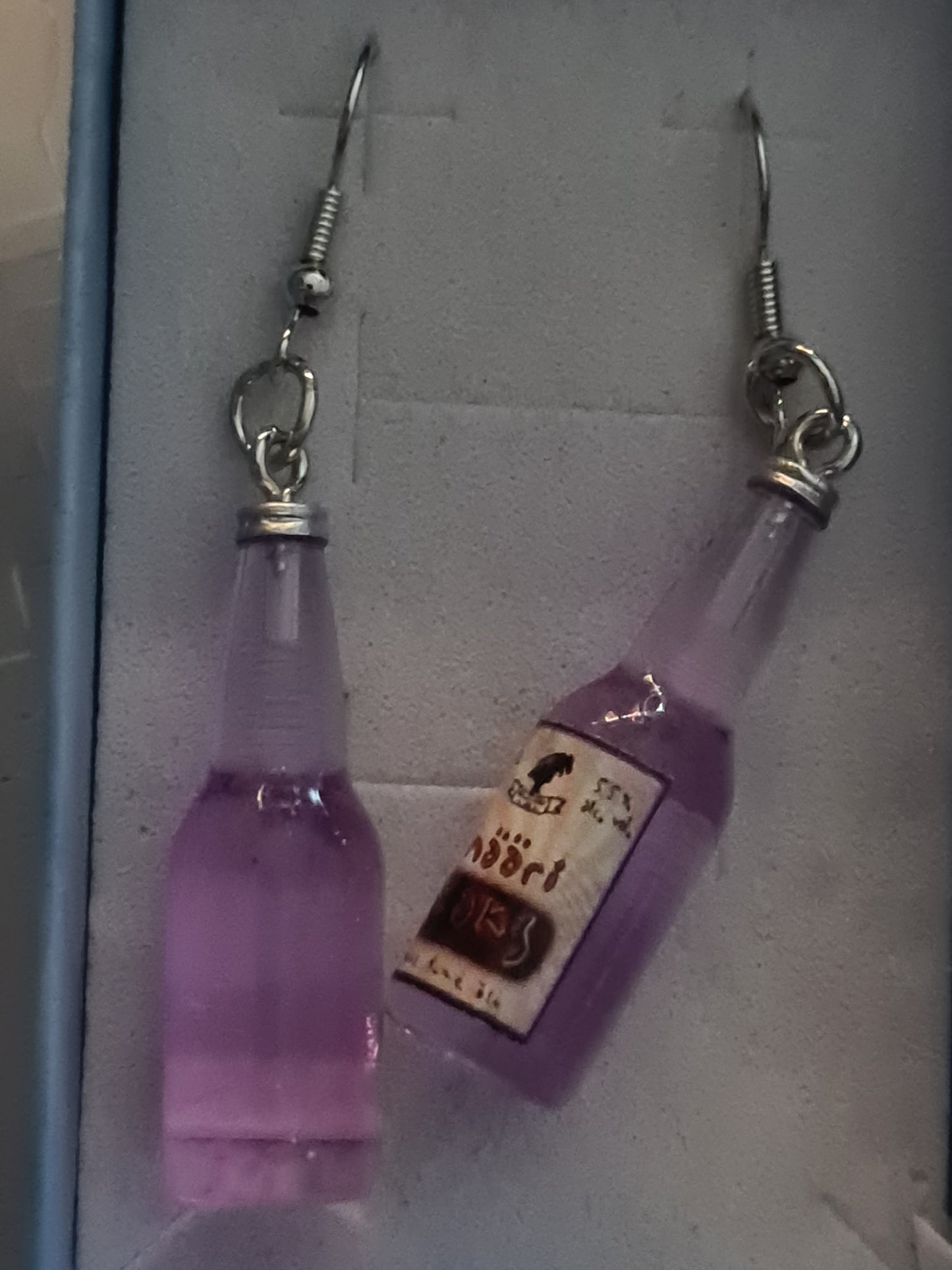 Beer bottle earrings