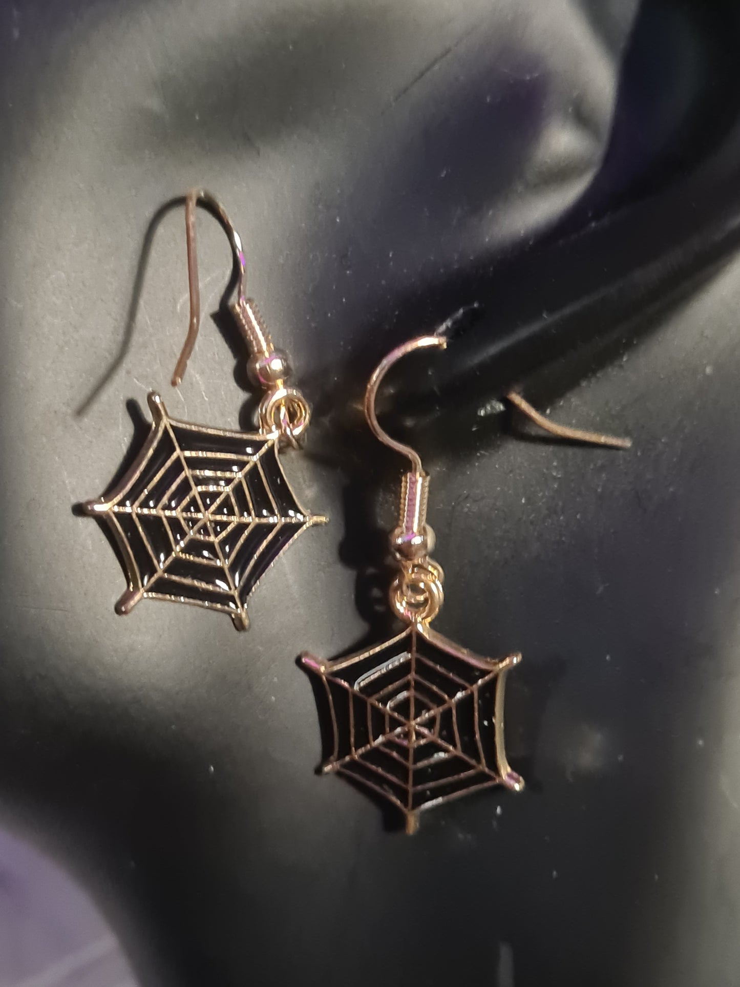 Spider web earrings