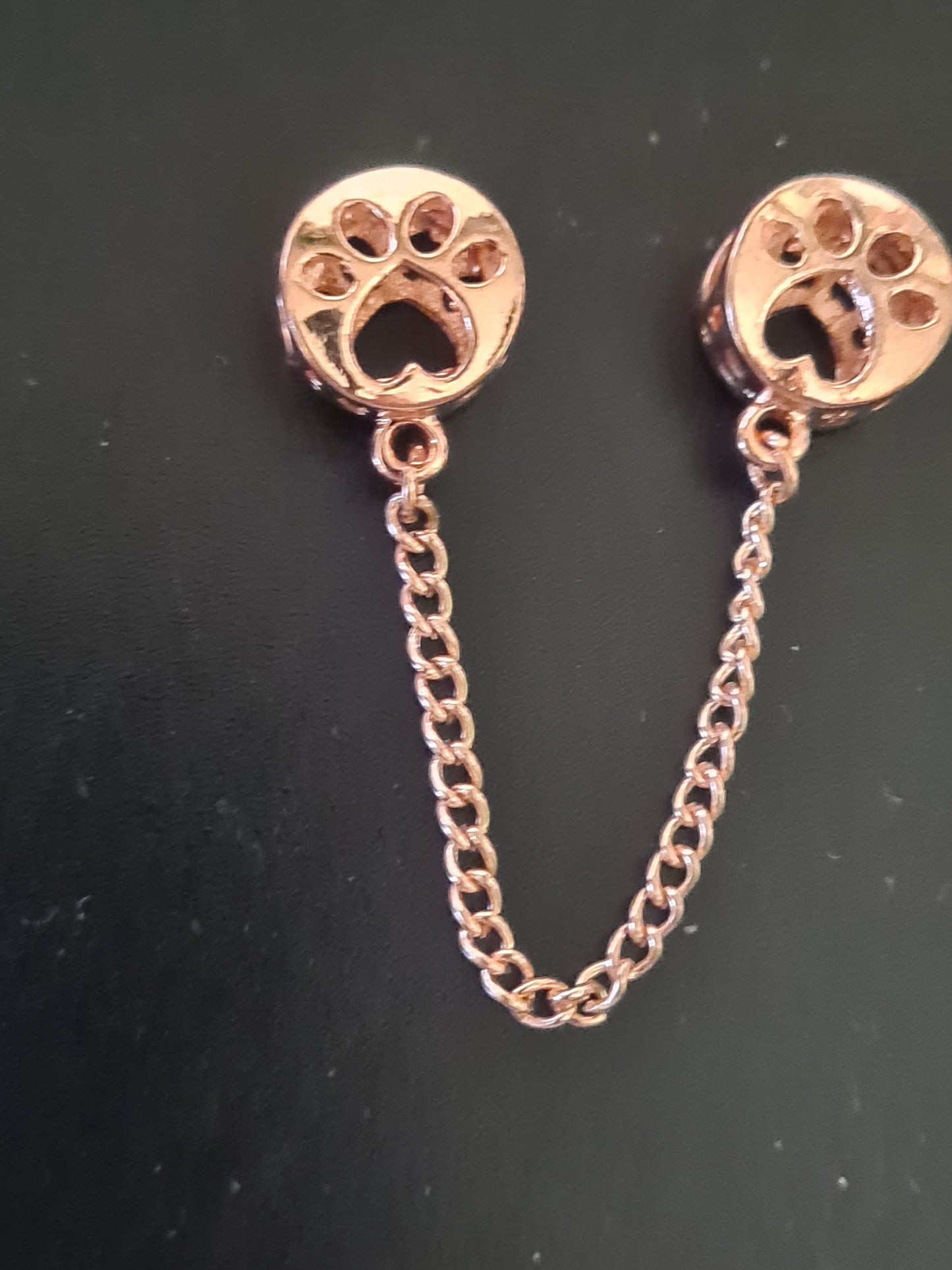 Rose gold paw safety chain