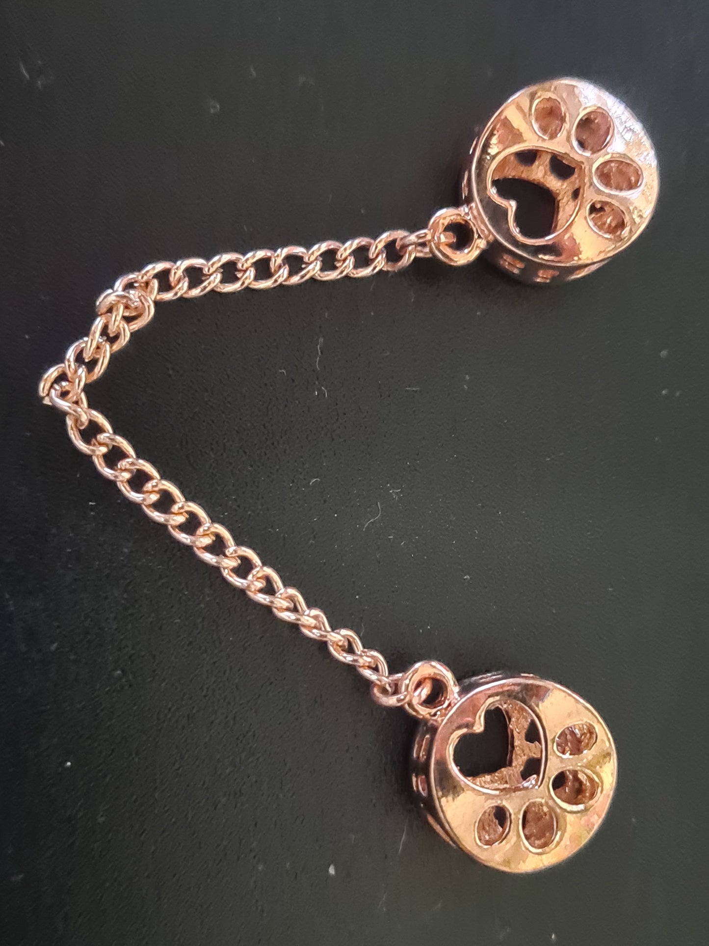 Rose gold paw safety chain