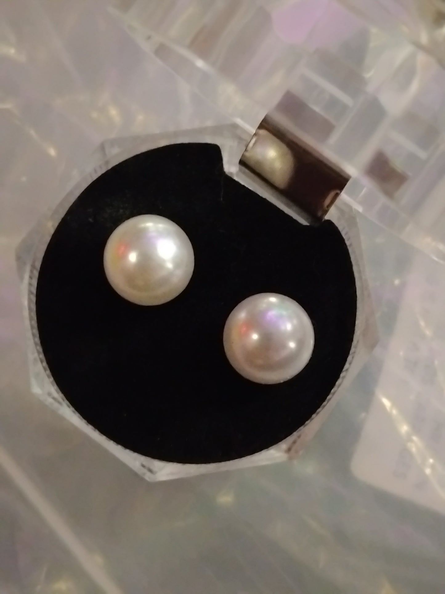 Faux pearl ball earrings