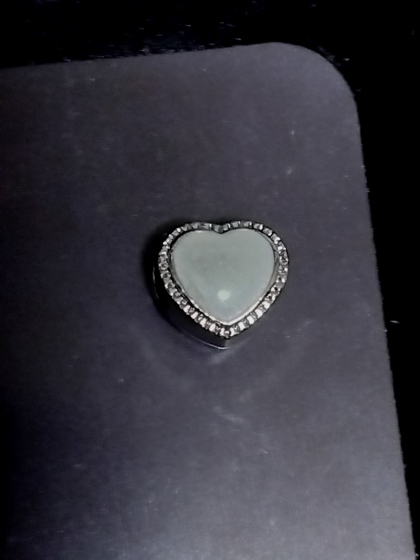 White crystal heart charm