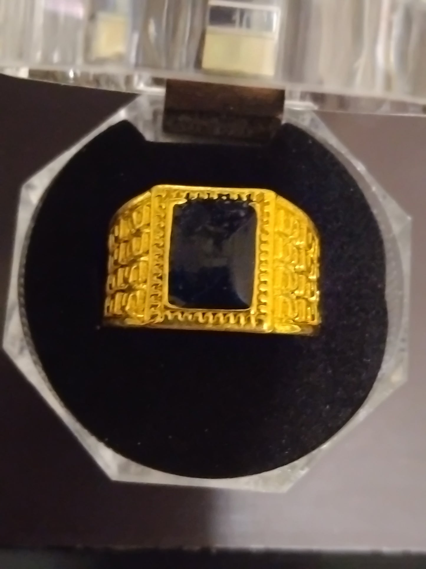 Black and gold centre peace signit rings