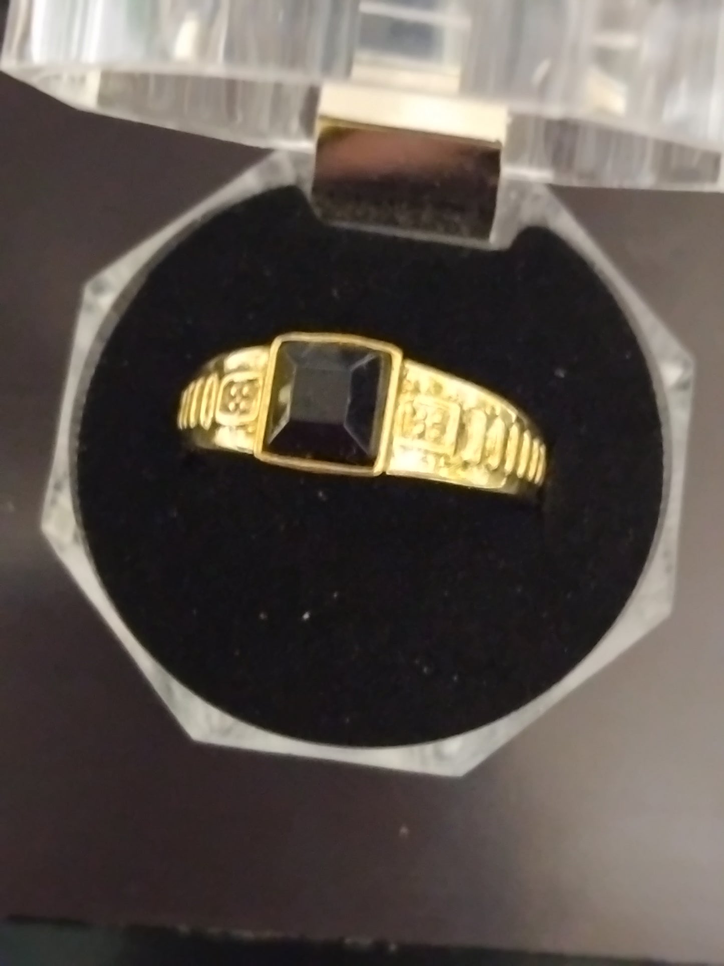 Black and gold centre peace signit rings