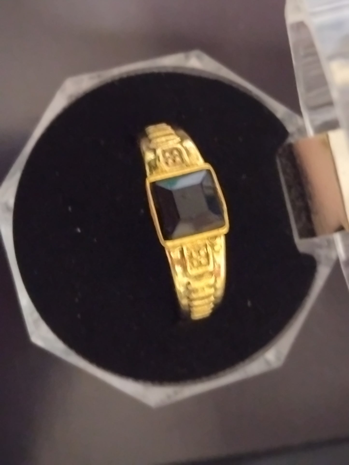 Black and gold centre peace signit rings