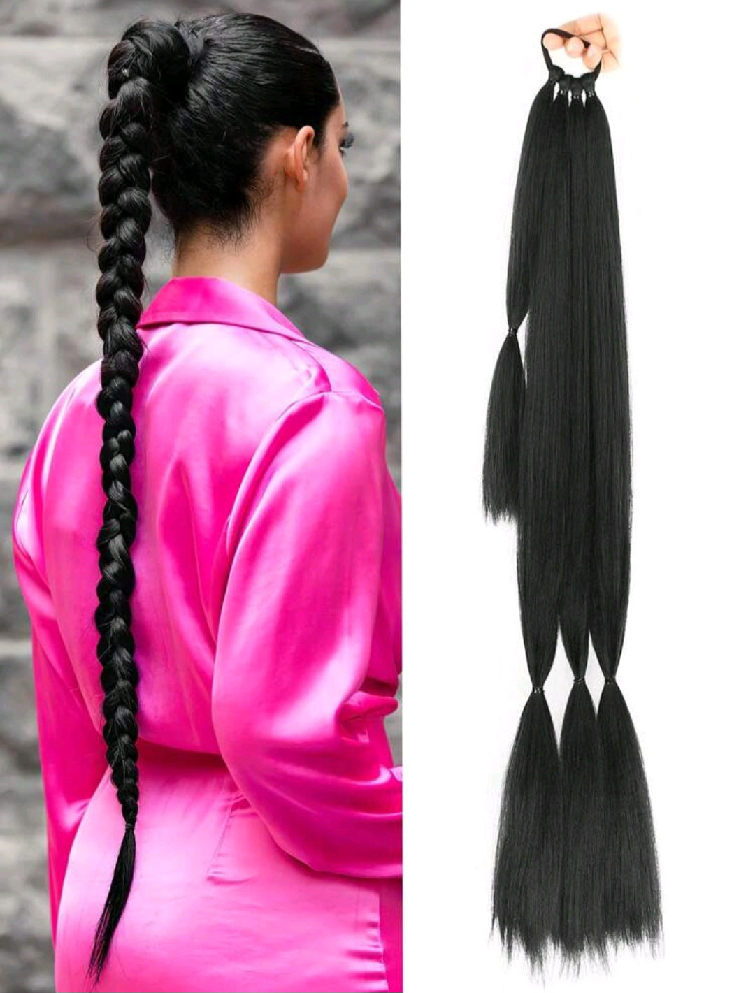 Black braided hair extensions