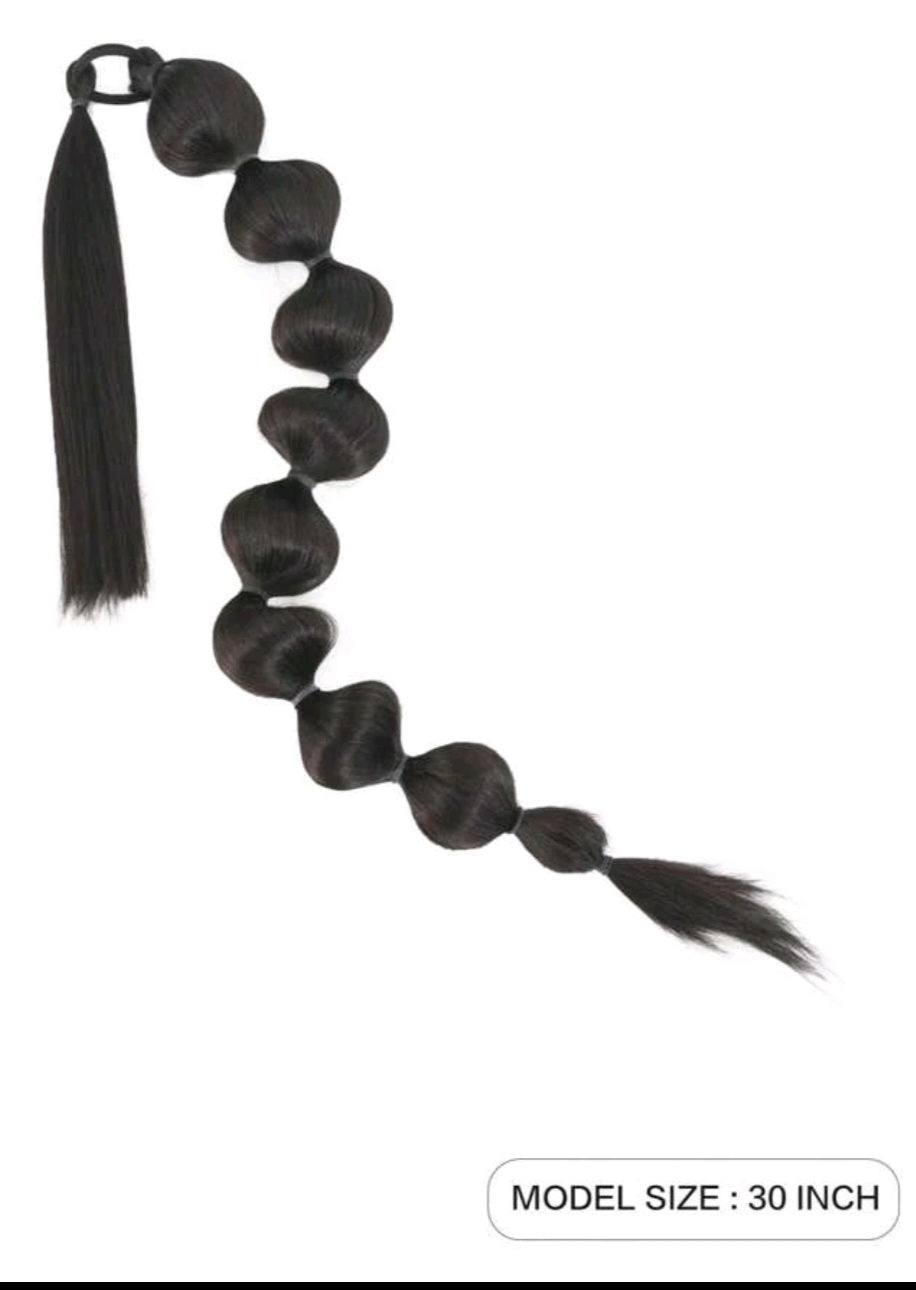 Bubble pony tail 30 inch black