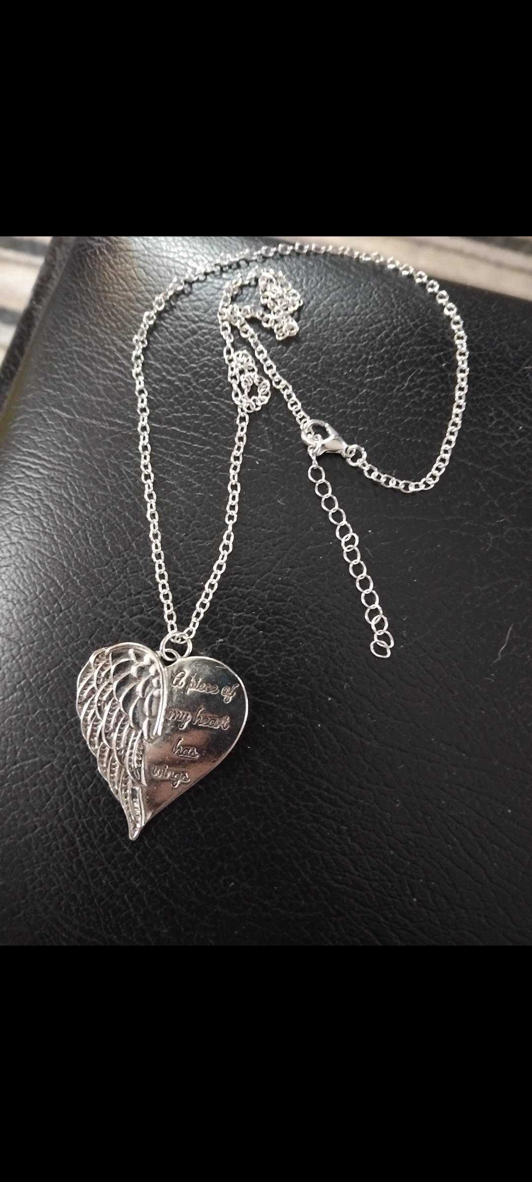 A piece of my heart has wings necklace