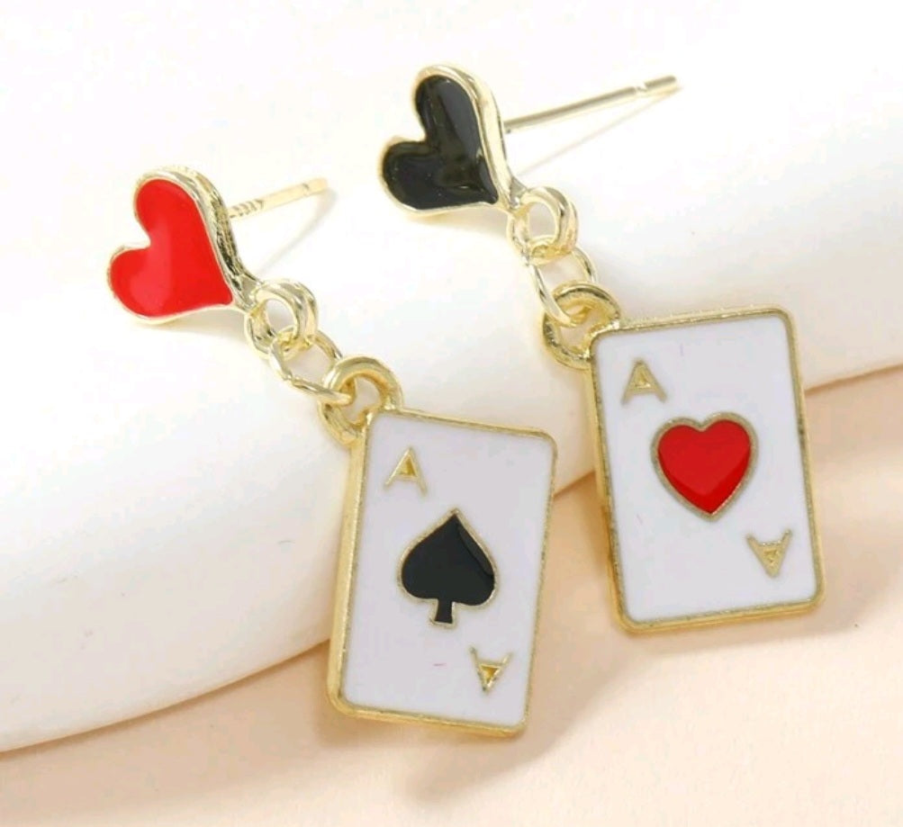 Game card earrings