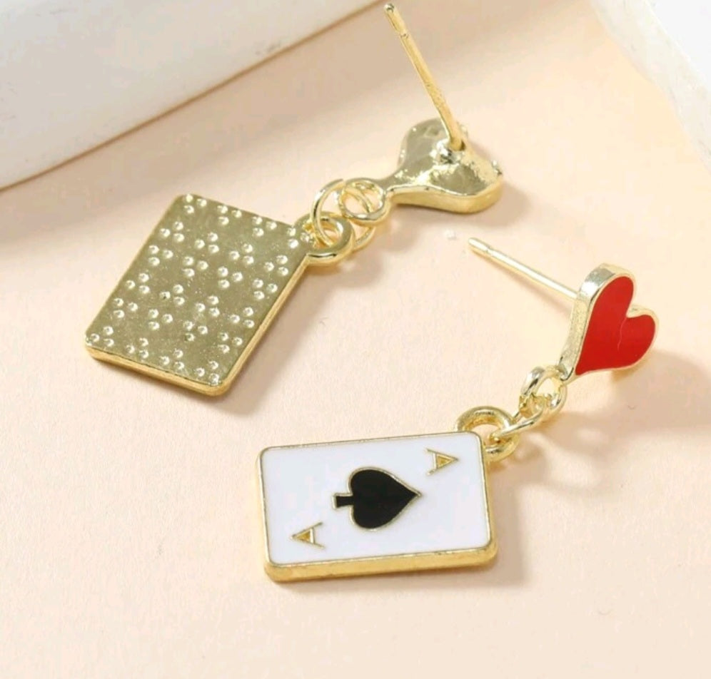 Game card earrings