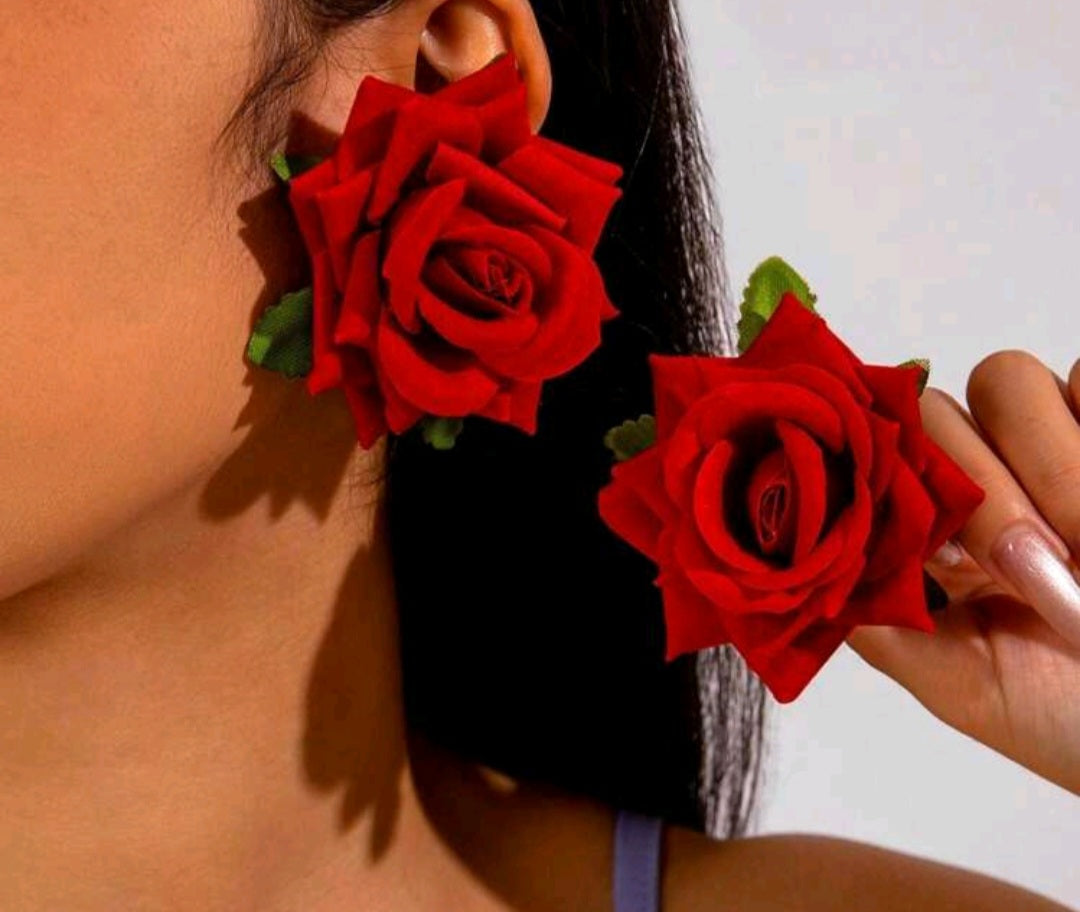 Rose earrings