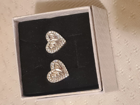 Silver heart earrings