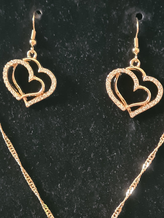 Double heart rhinestone