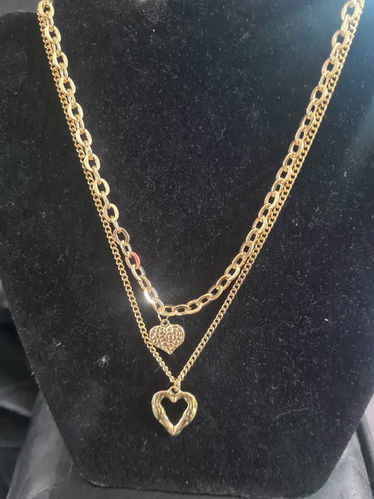 Double heart necklace