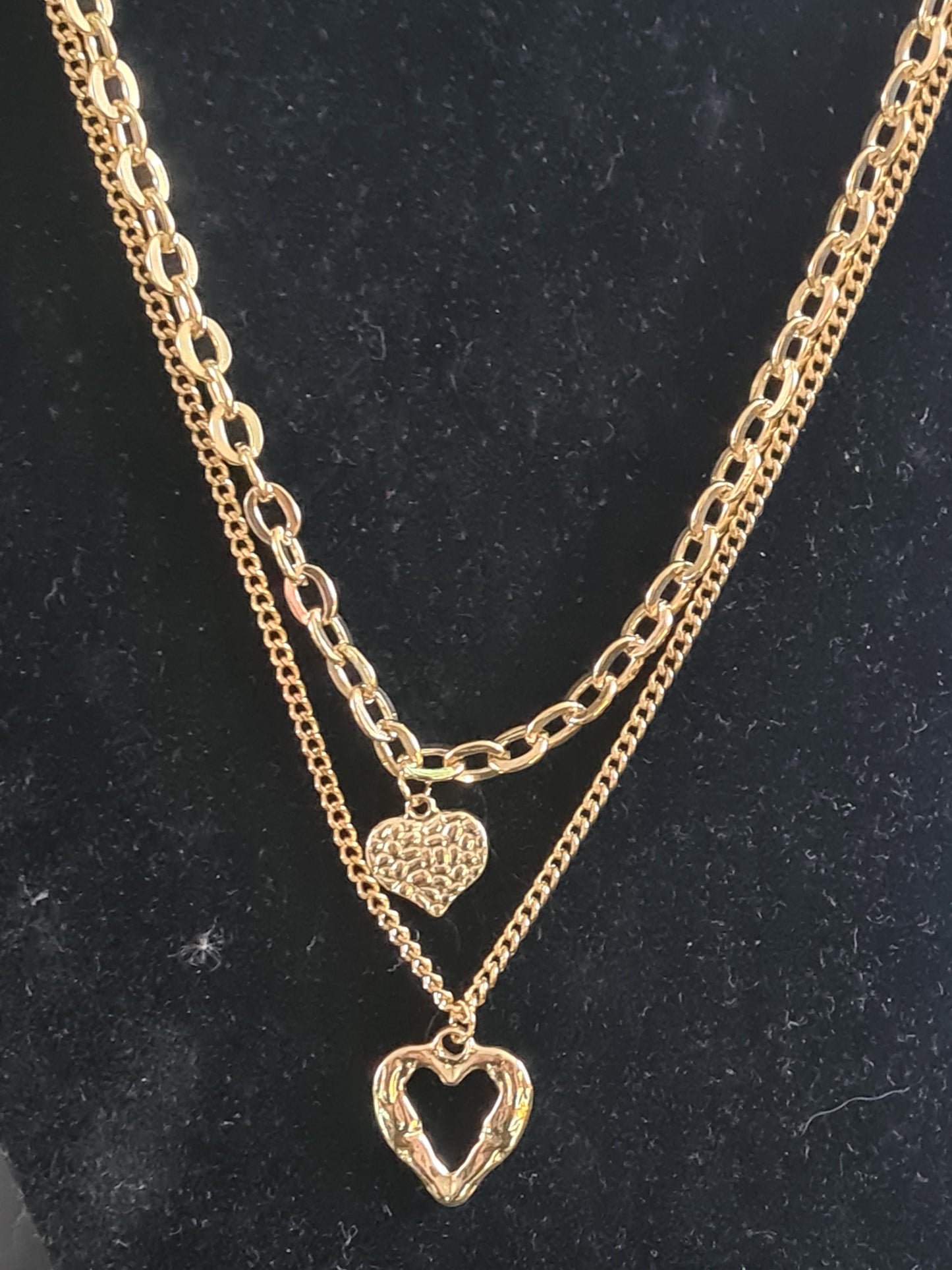 Double heart necklace