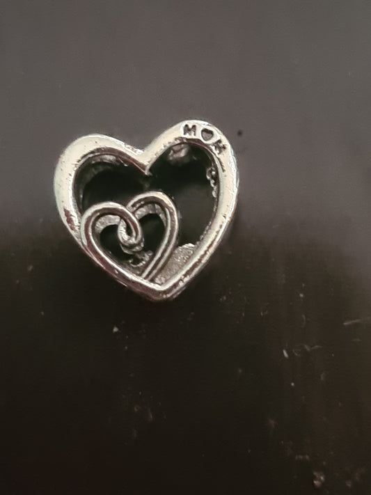 Mum engraved double heart