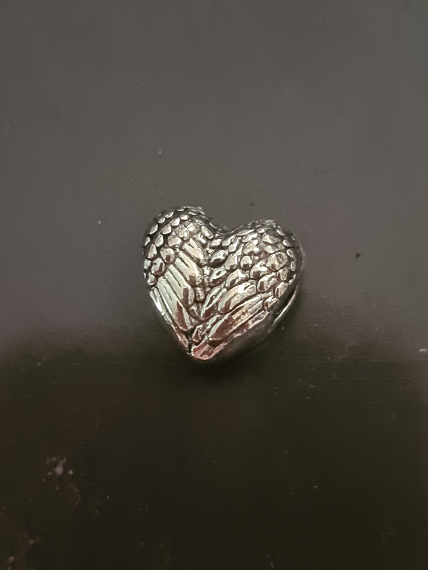 Angel wing love heart charm