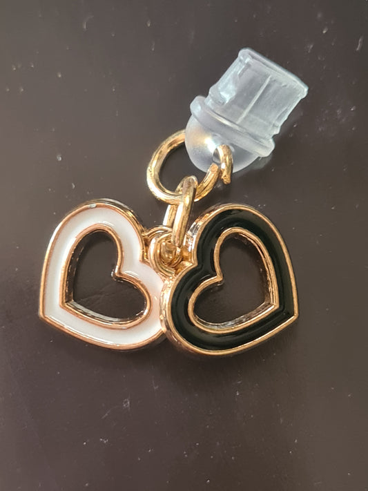 Double heart phone charm