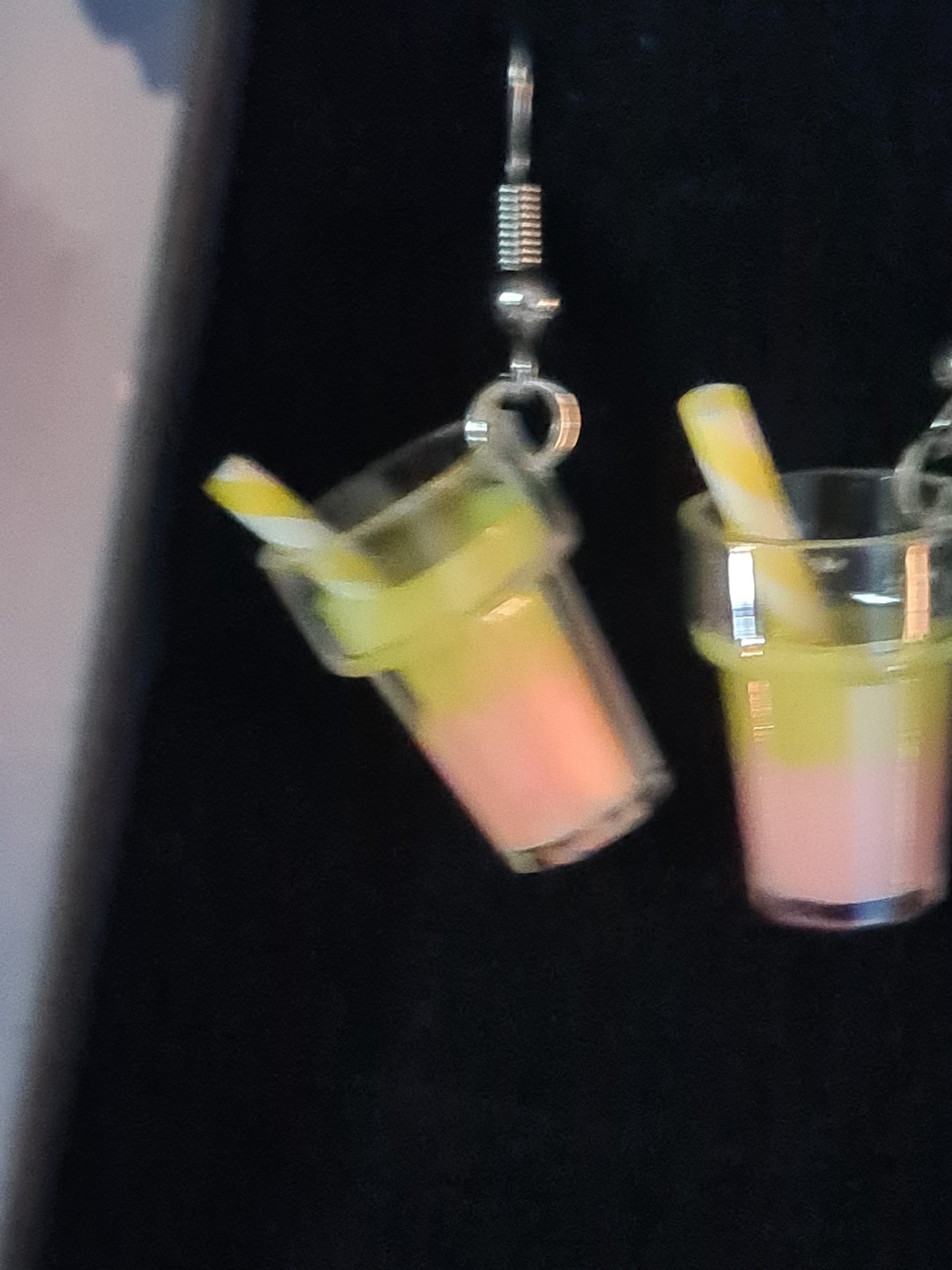 Glass drink earrings