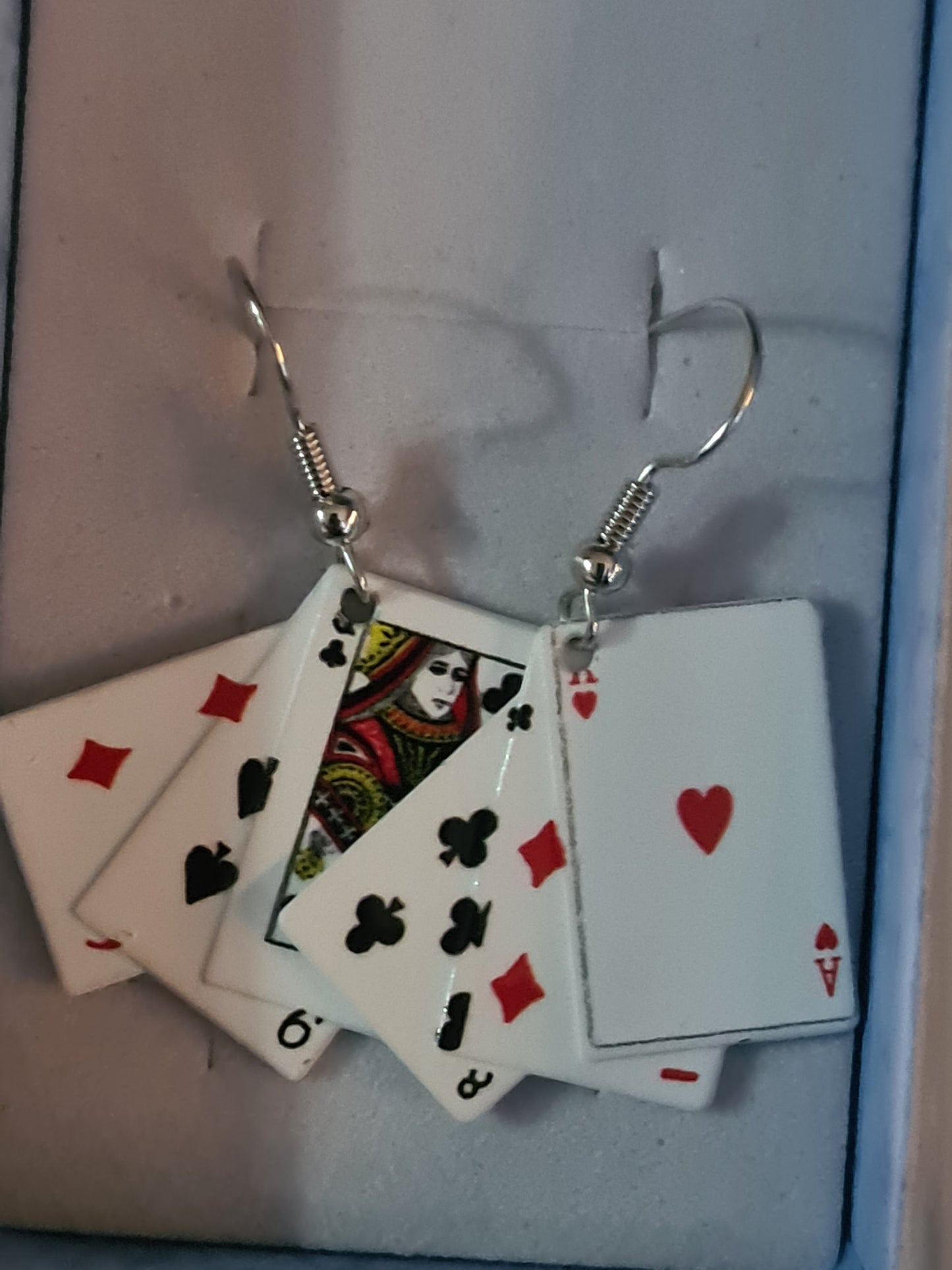 Playing card earrings