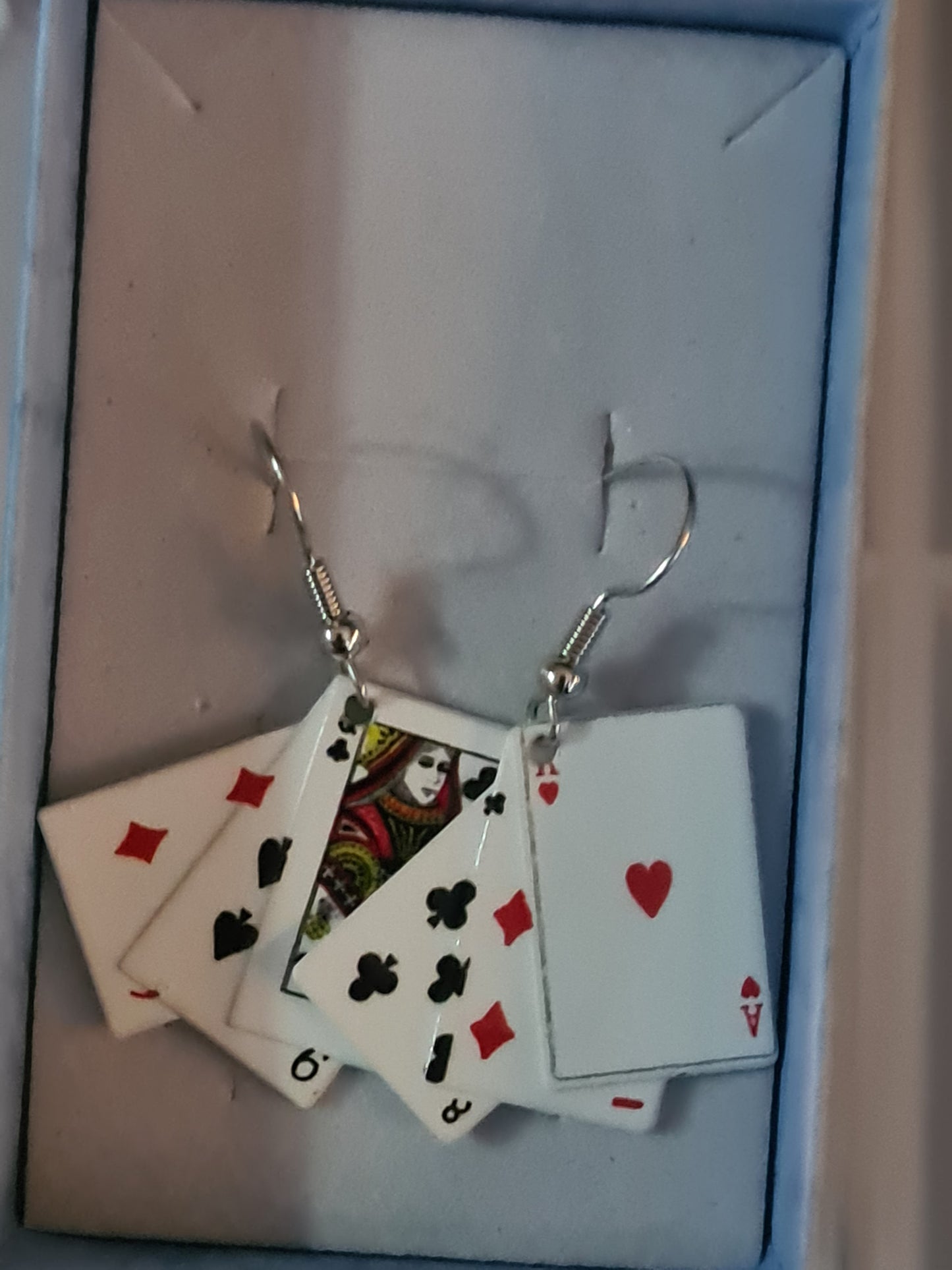 Playing card earrings