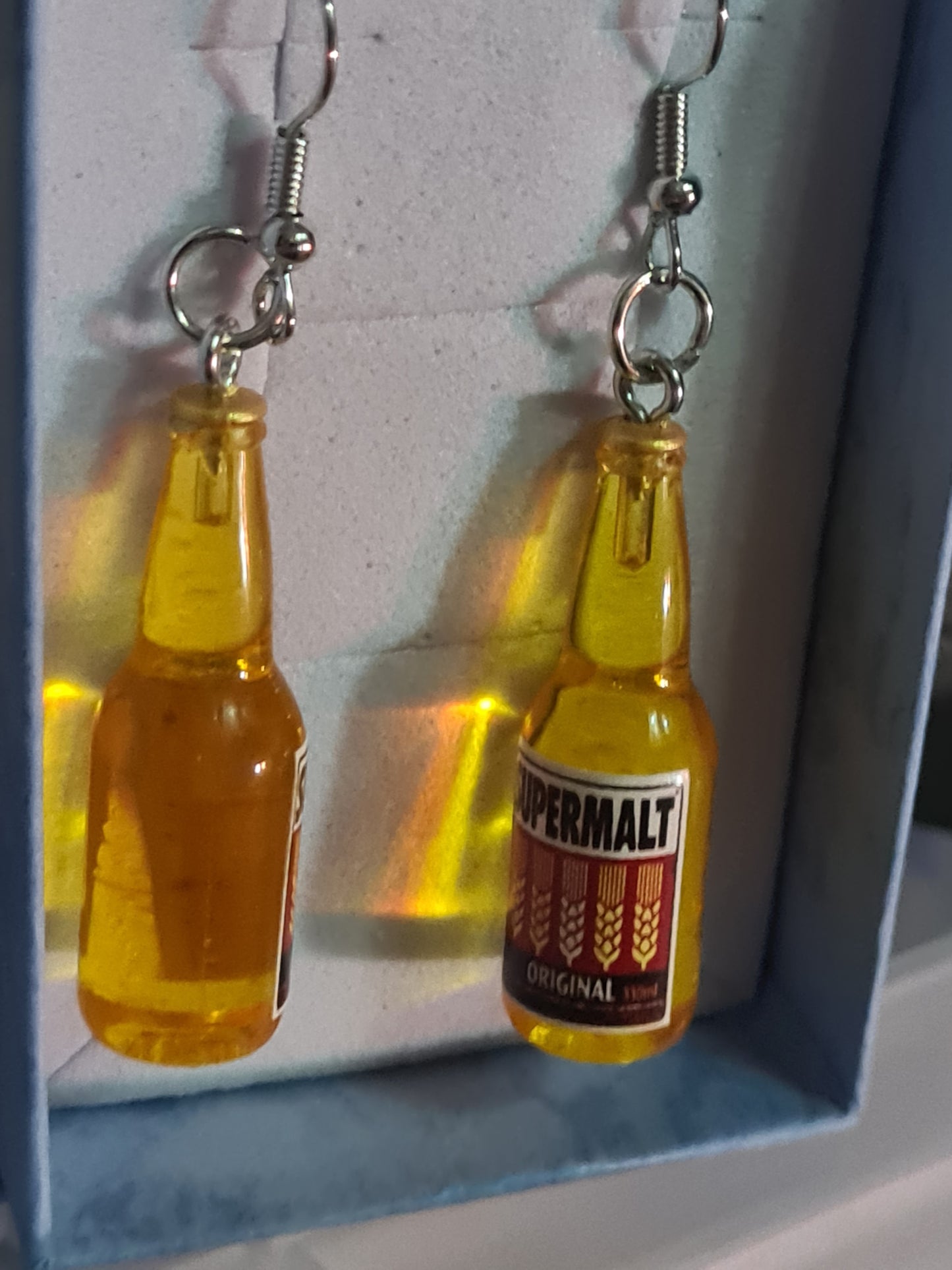 Beer bottle earrings