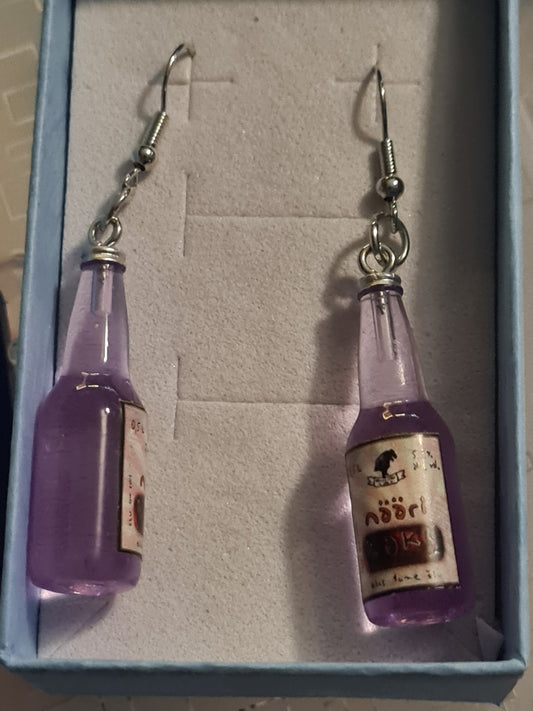 Beer bottle earrings