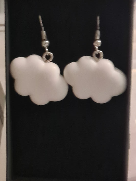 White cloud earrings