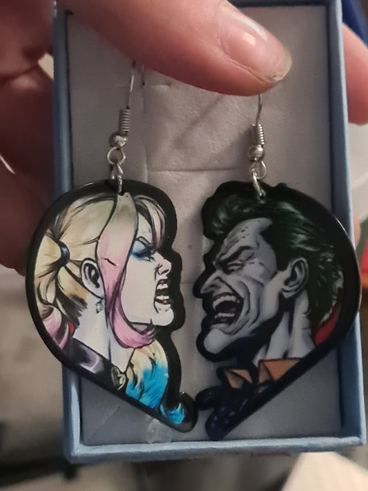 Harley quinn Joker earrings