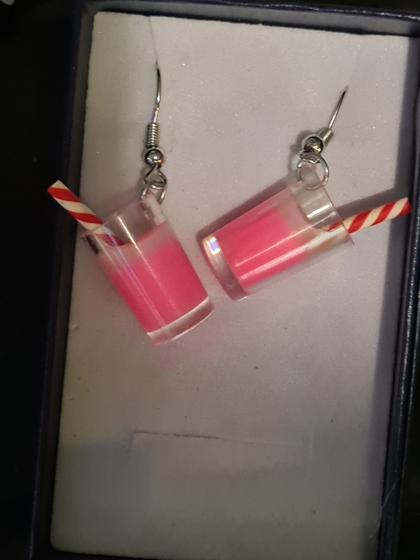 Glass drink earrings