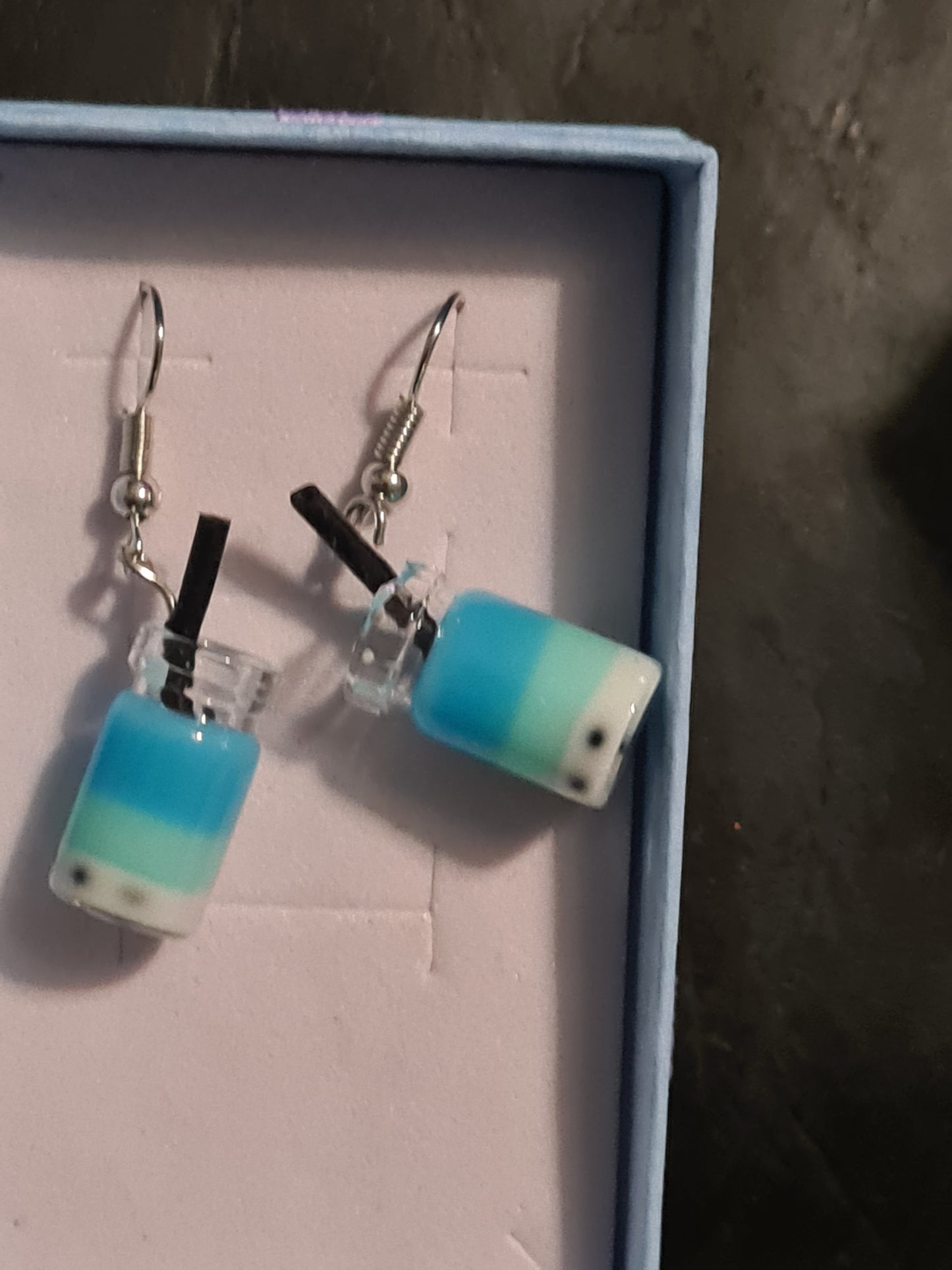 Glass drink earrings