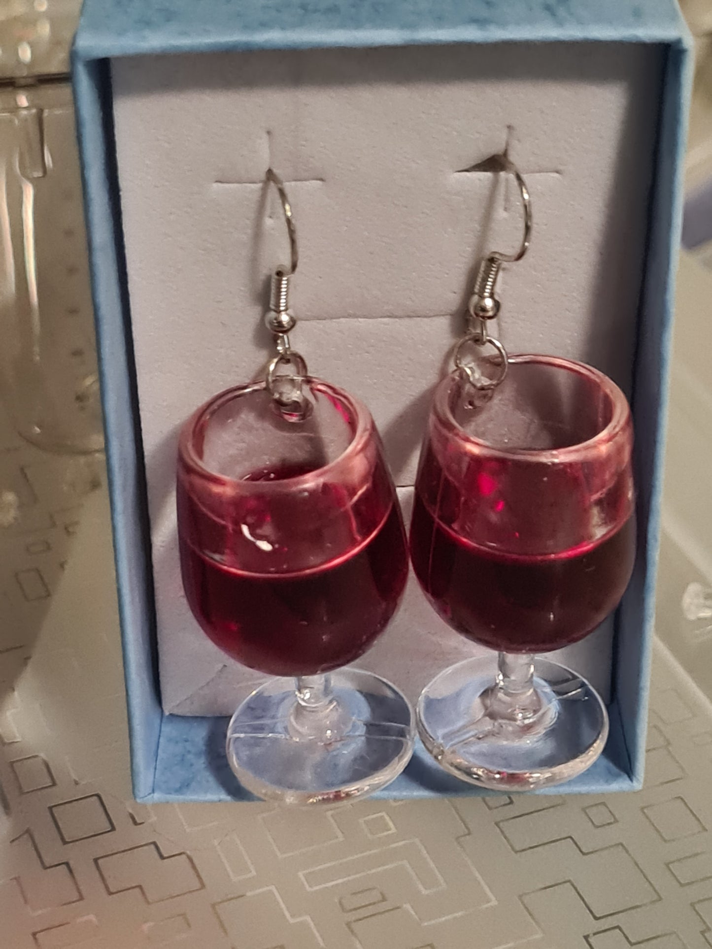 Love food and wine earrings