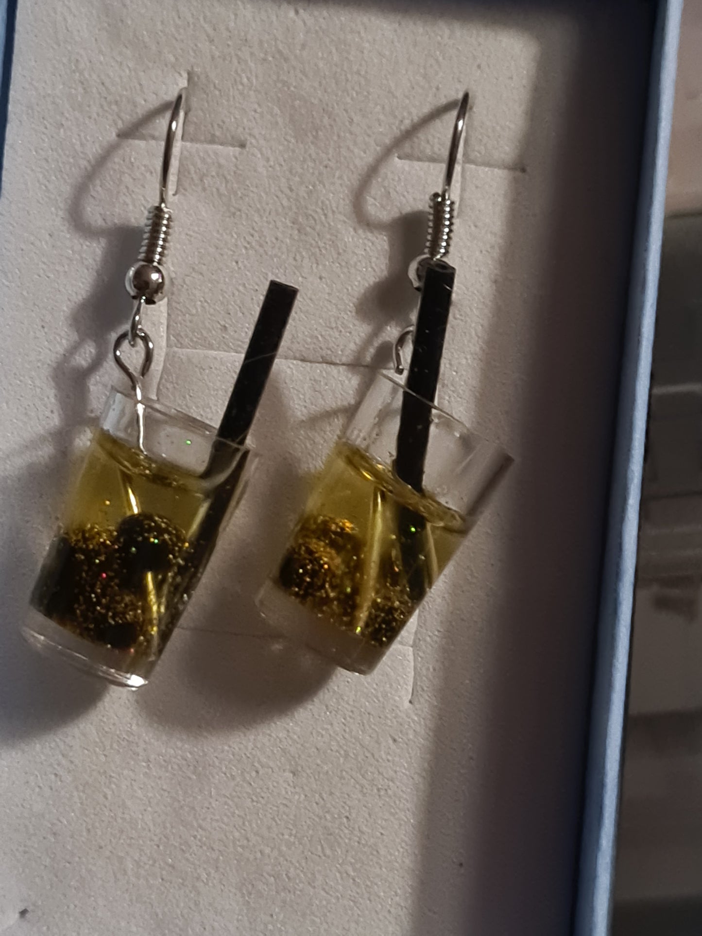 Glass drink earrings