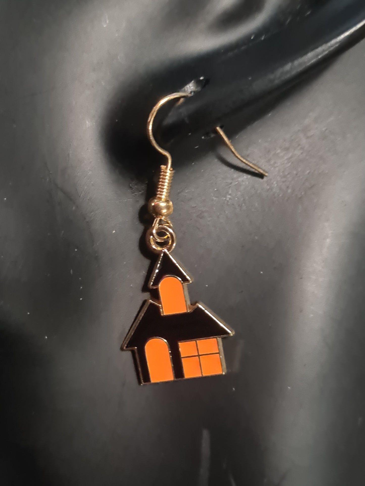 Haunted house earrings