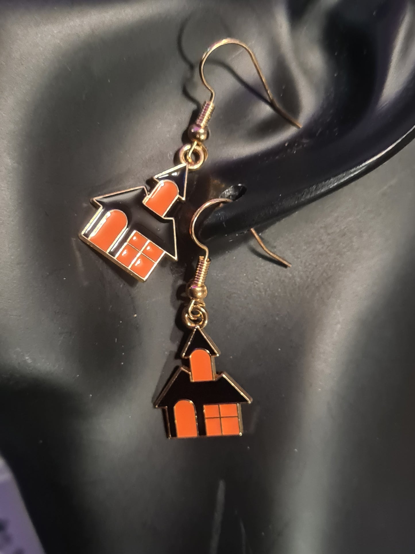 Haunted house earrings