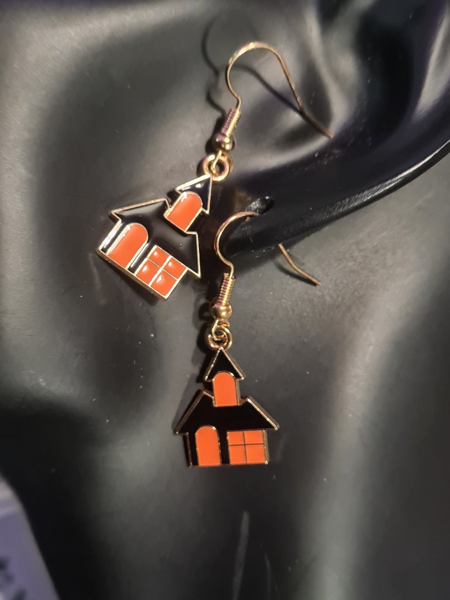 Haunted house earrings