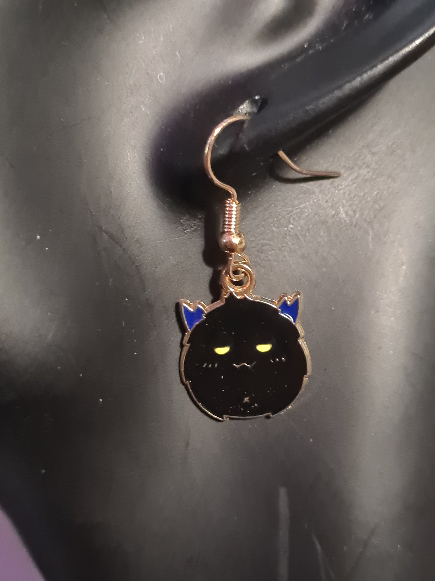 Devil cat earrings