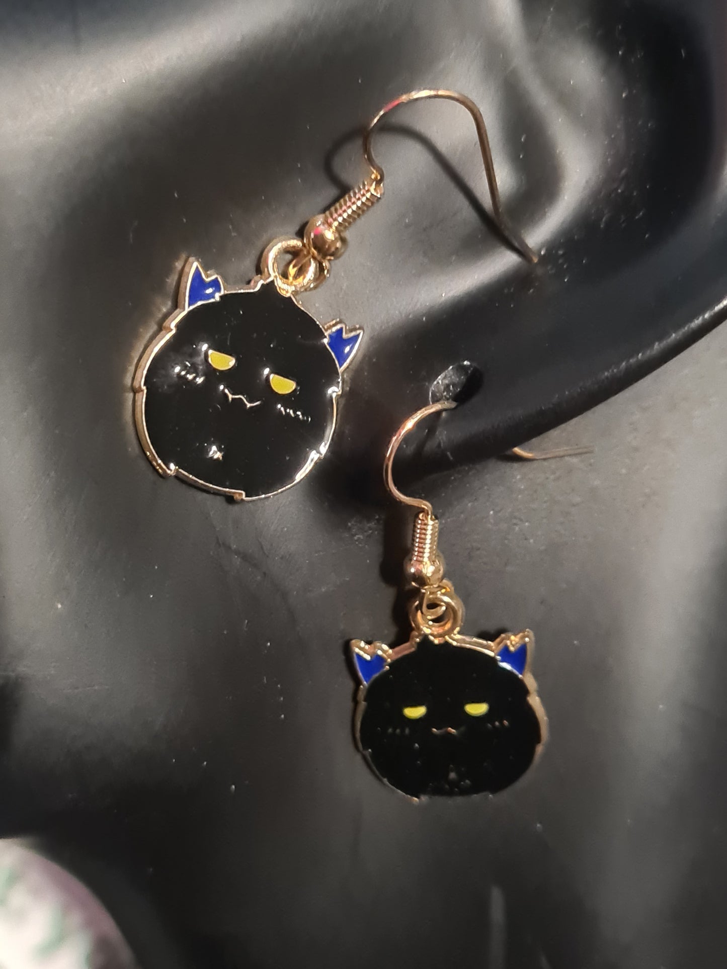 Devil cat earrings