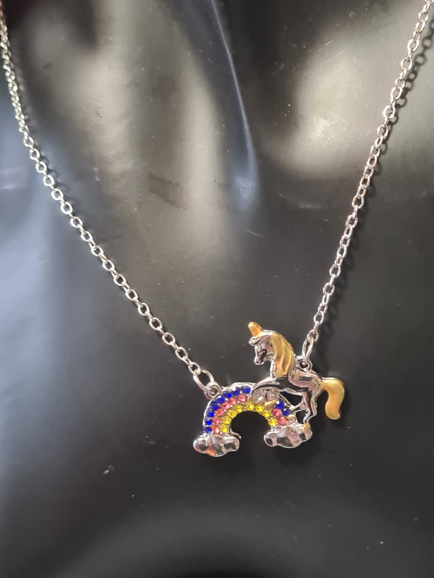 Rainbow unicorn neckline