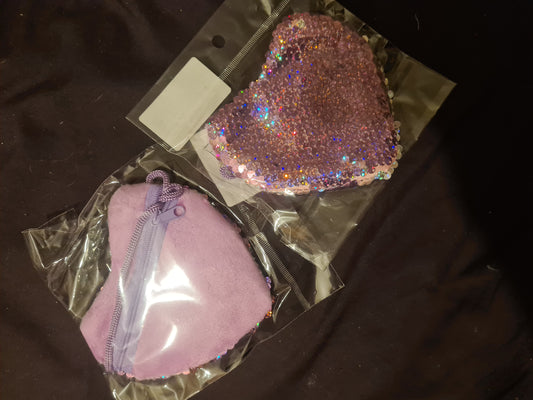 Reversible heart sequin bag