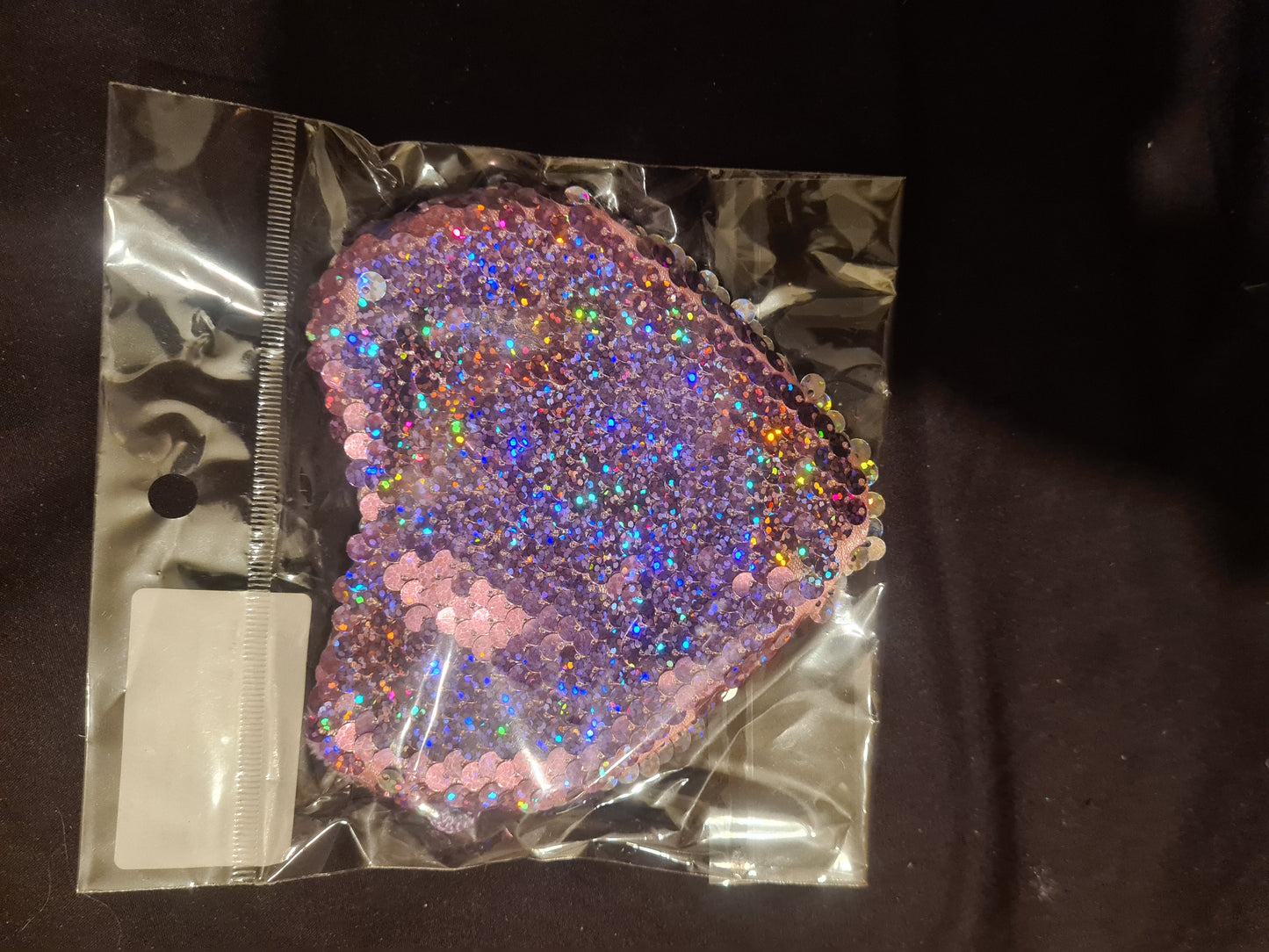 Reversible heart sequin bag