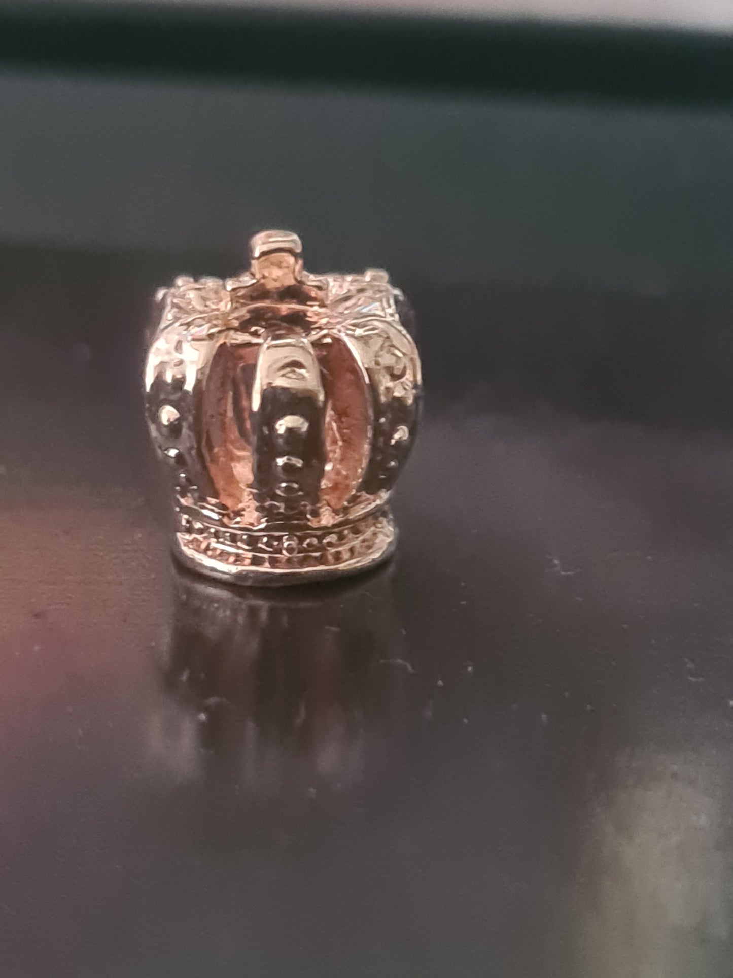 Rose gold crown charm