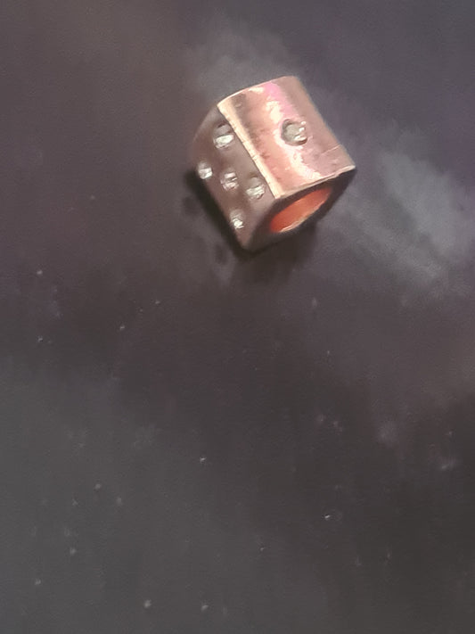 Rose gold dice charm