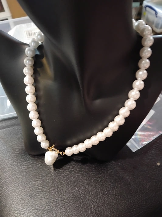 Faux pearl necklace