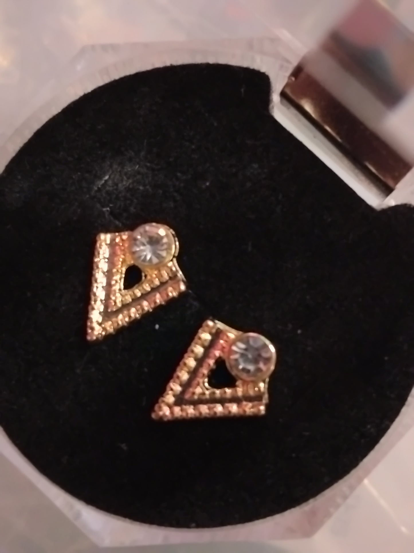 Triangle rhinestone earrings