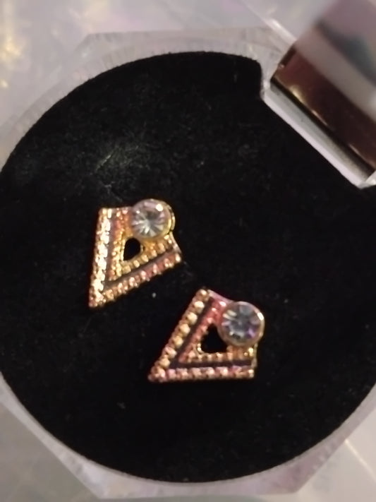 Triangle rhinestone earrings